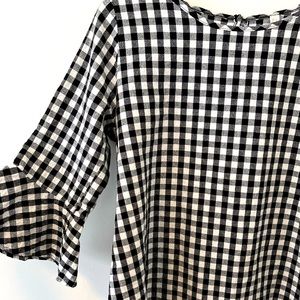 Flamingo Urban Gingham Bell Sleeve Top
